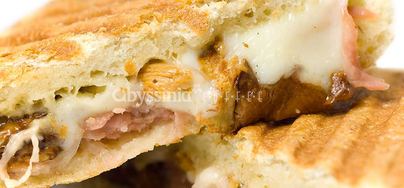 Olive and rosemary  focaccia chicken Panini